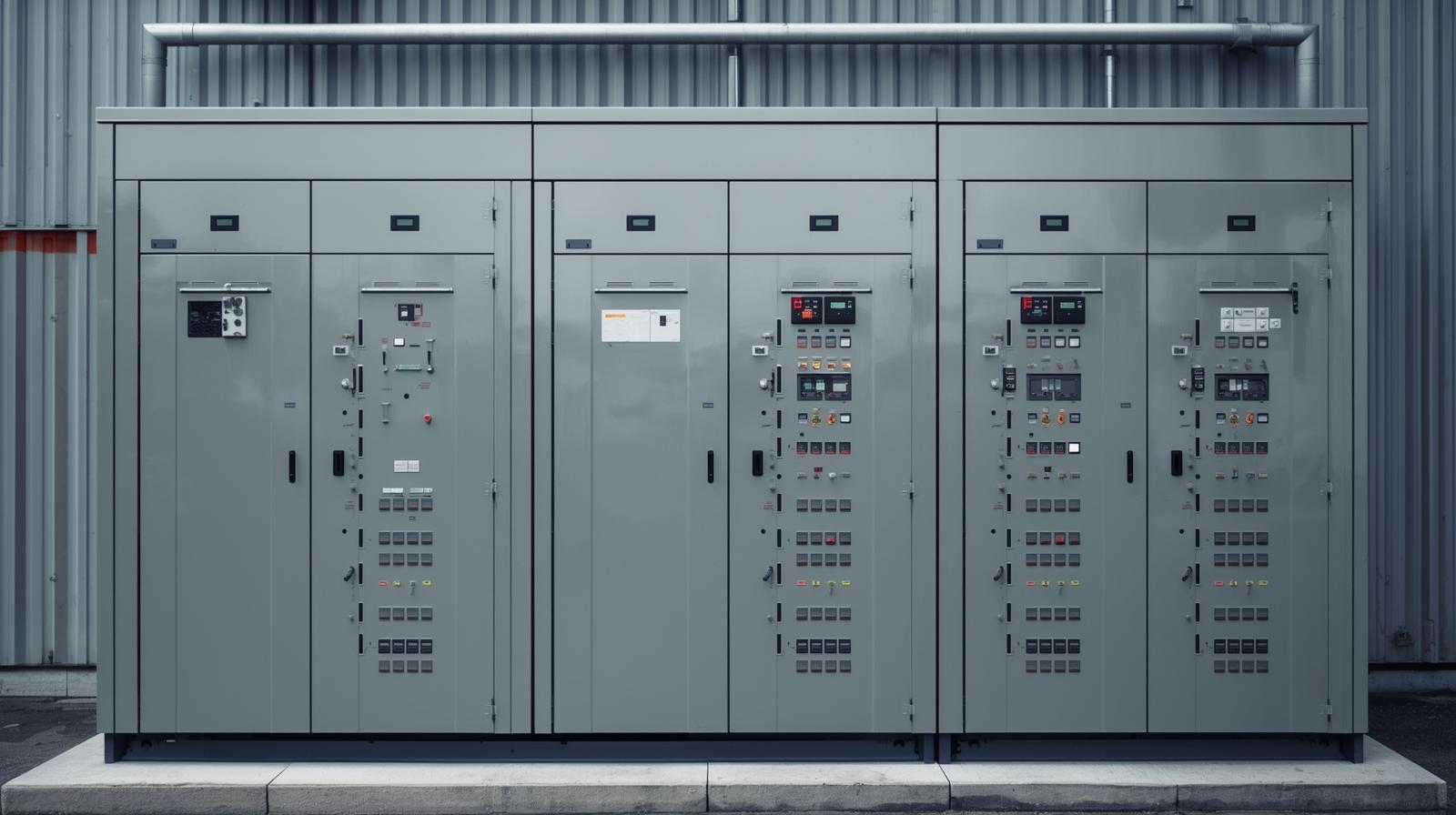 commercial switch boards doors closed just the outside of htem