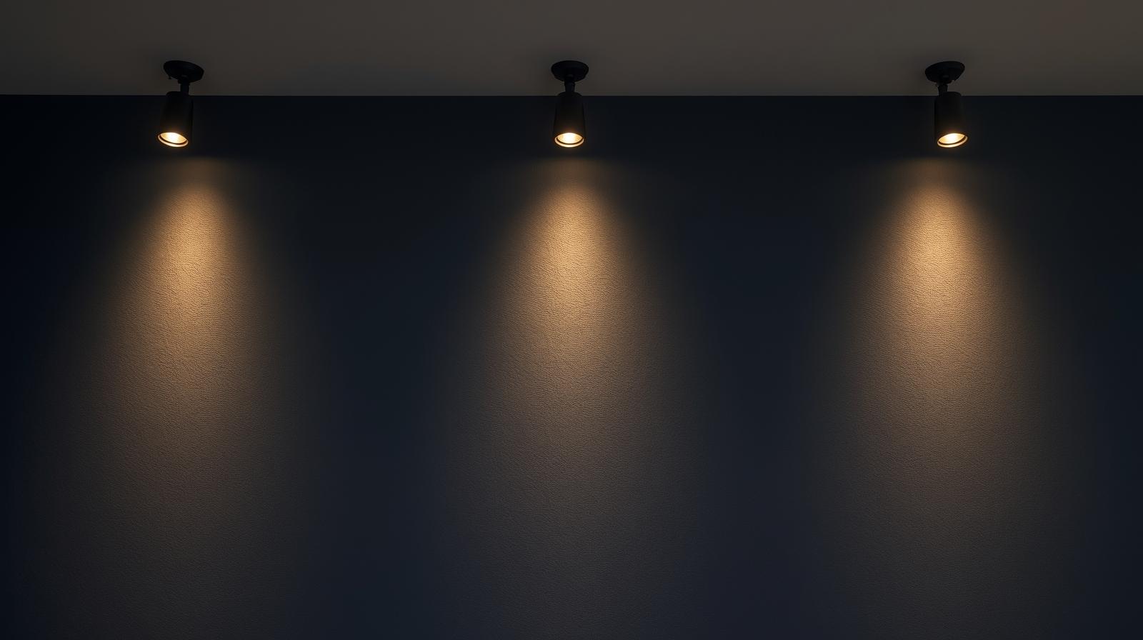 led down lights inside of new home on dark coloured walls